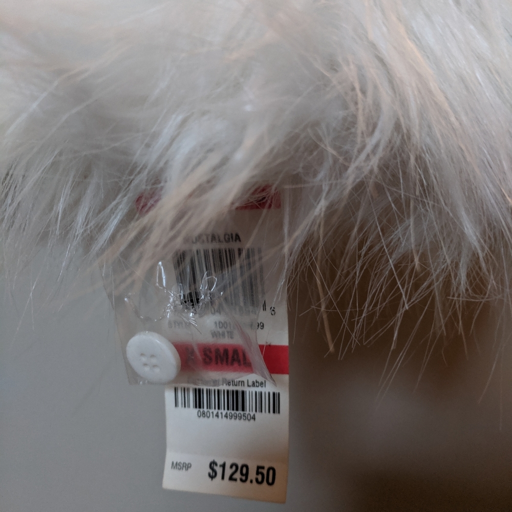INC White Faux fur jacket - Picture 4 of 4